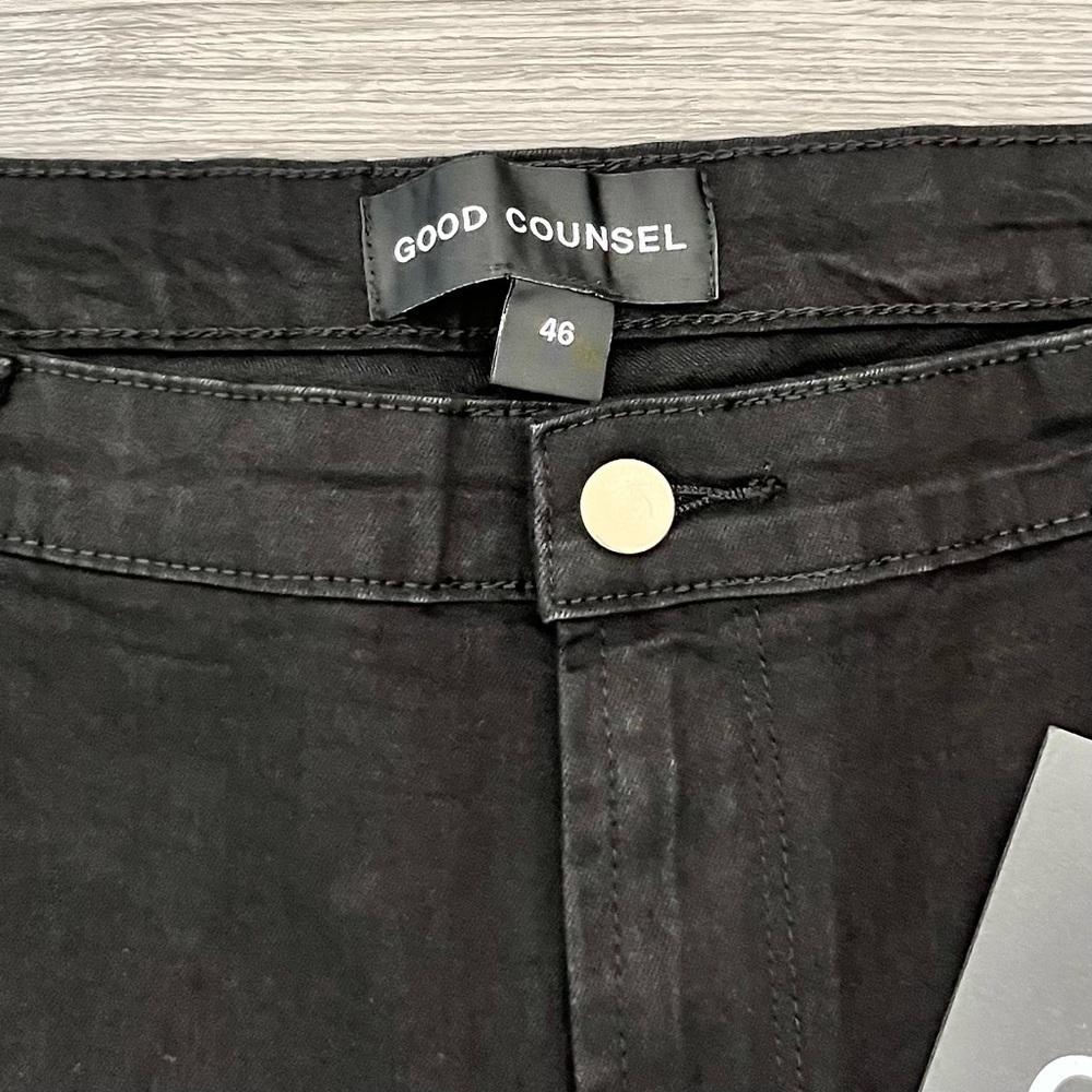 Good Counsel Men's Plus Size 46x30 Malone Stretch Jean Straight Leg Black NWT - Picture 5 of 10